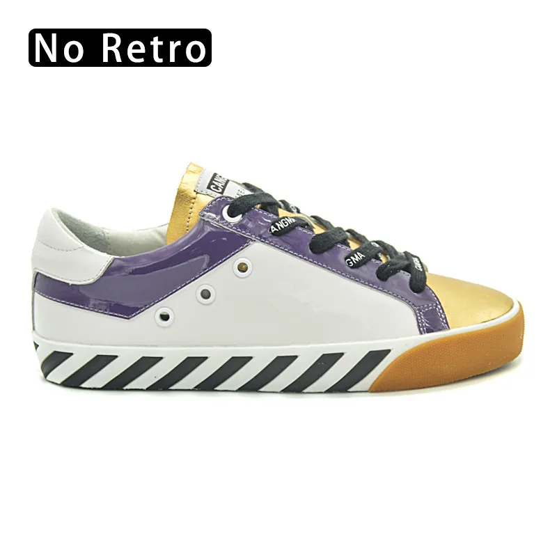 gold shoes CANGMA/ итальянский стиль; мужские кроссовки; Повседневная обувь; сезон осень; цвет белый, золотой; дышащая мужская обувь из натуральной кожи в винтажном стиле; Hombre - Цвет: gold shoes