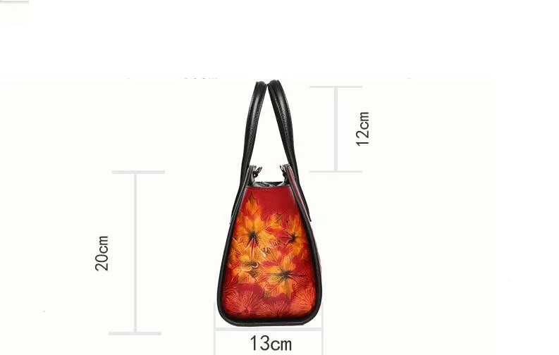 Women Genuine Leather bag new high-end Chinese style embossed handbag Shoulder bag Messenger bag Designer bag