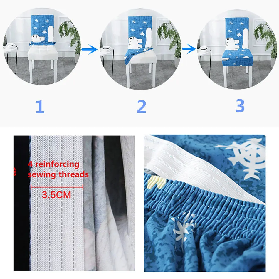 Pattern Print Elastic Detachable Chair Cover Kitchen Table Set Modern Sofa Wedding Restaurant Hotel Anti-dirty | Дом и сад