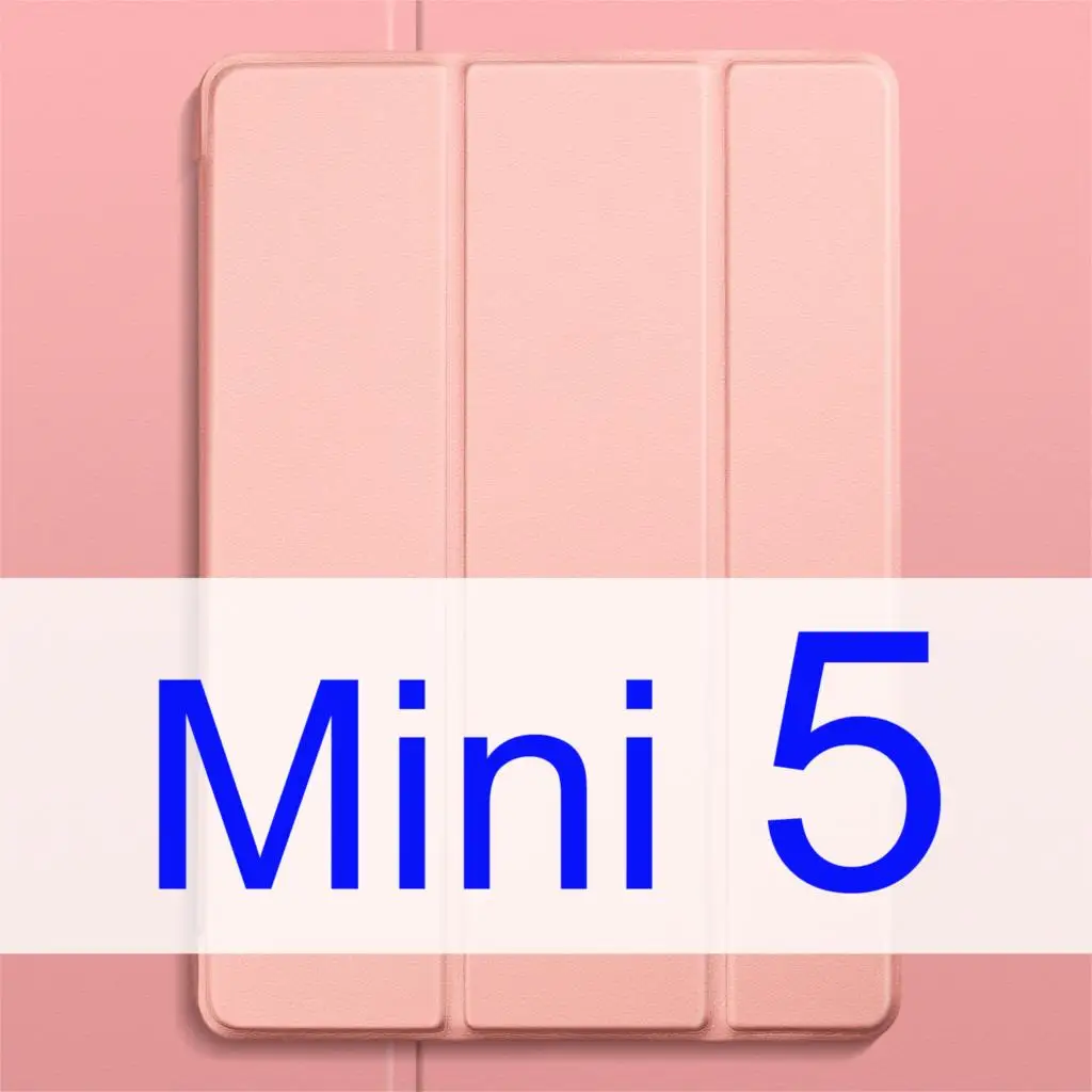 Для iPad Mini 4 Чехол Mini 2 3 1 Mini 5 чехол, ультра тонкий легкий трехслойный Стенд мягкий ТПУ для iPad Mini5 чехол крышка Капа - Цвет: Rose gold 5