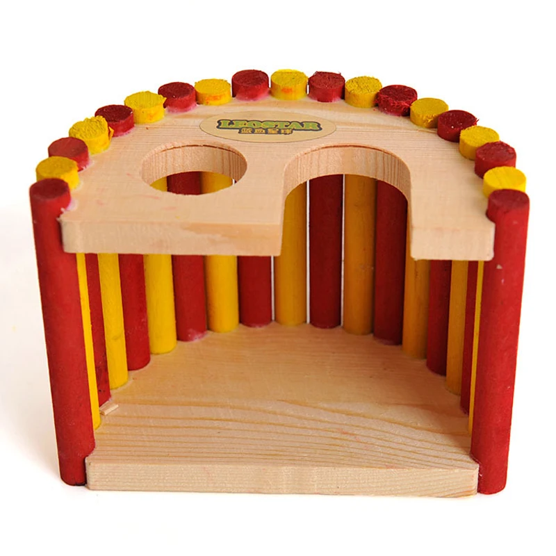 Здоровый высокое качество сосна красочный хомяк белка Арка деревянный домик