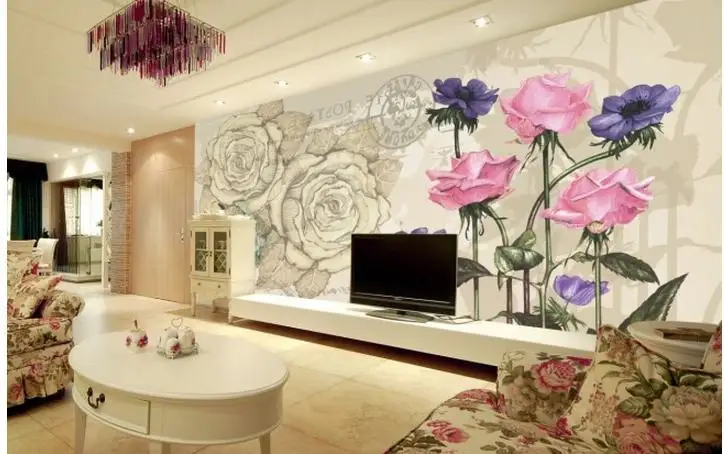

3d фото обои на заказ 3d настенные фрески обои цветок росписи Джейн Европа любовные чувства росписи дизайн обои Декор