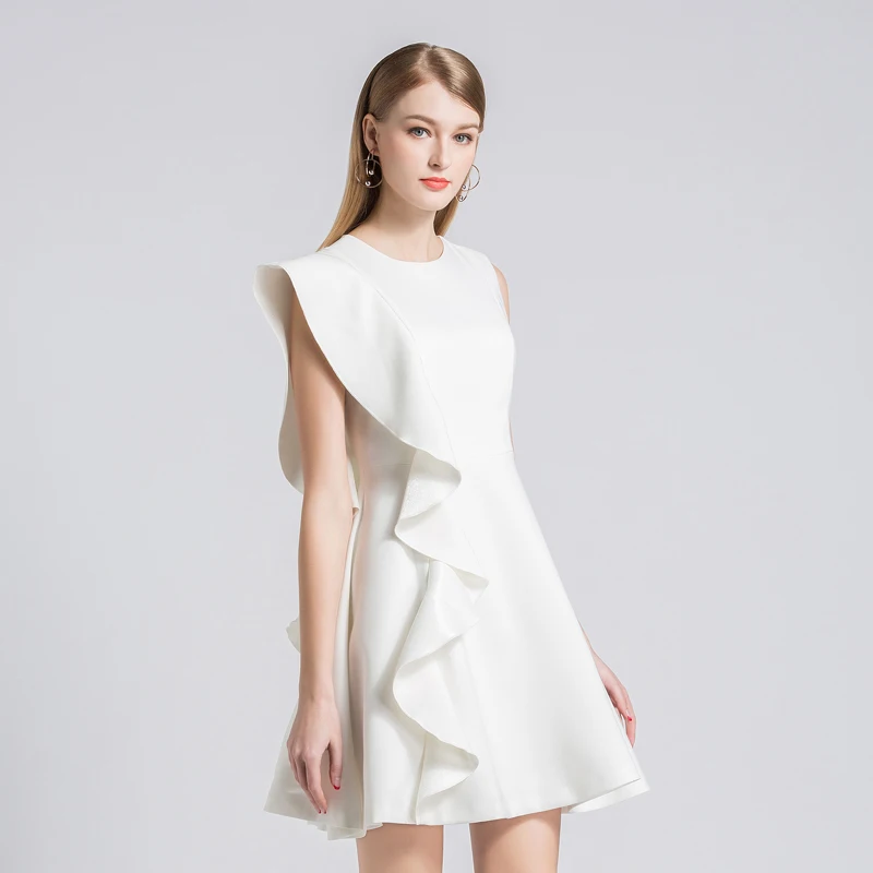 2018 Vestidos Verano/облегающее платье до колена с рукавами бабочками и круглым вырезом