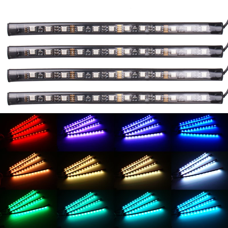 Четыре в одном пульт дистанционного управления USB 12led розетка автомобильный красочный атмосферный светильник автомобильный интерьерный светильник s внутренний светильник s может изменить светильник