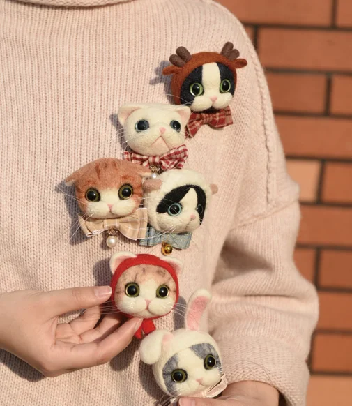 Милый набор для рукоделия meow man с мультяшными животными шерстяная войлочная игла
