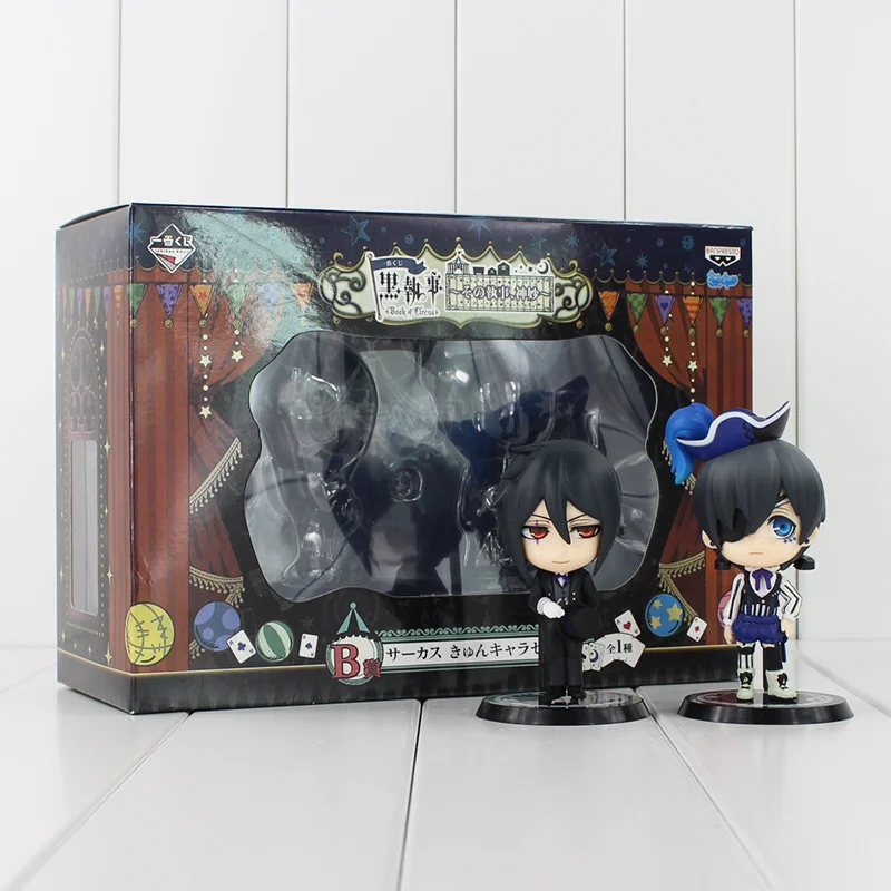 2 шт./лот Аниме Черный дворецкий Ciel Sebastian Q версия ПВХ Фигурки Коллекционная модель