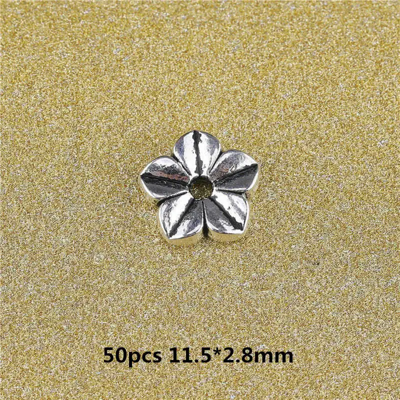 50pcs Alloy Spacer Beads Jewelry Making For Charms Bracelet Necklace Needlework DIY Handmade Crafts Finding Beadwork Accessories | Украшения