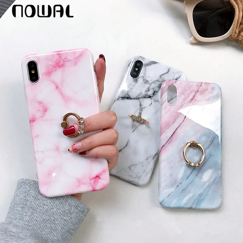 NOWAL роскошные мраморные Силиконовые мягкие чехлы для iPhone X Xr Xs Max 7 8 6 6s Plus