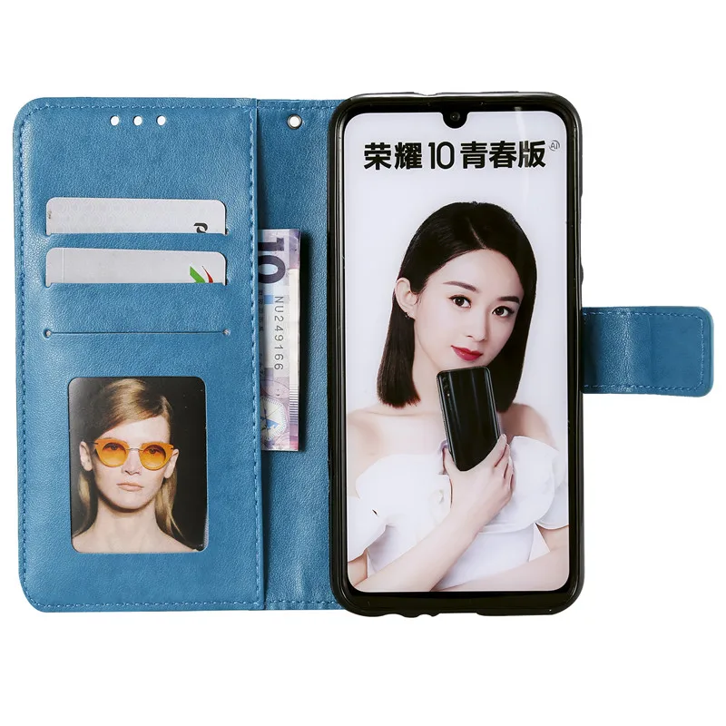 P Smart кожаный чехол для Huawei Honor 10 Lite 2019 8A 8X 9 чехол-кошелек с объемной совой
