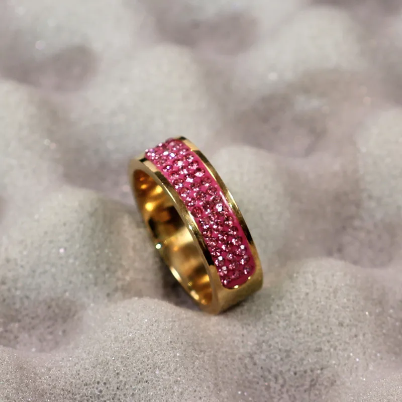 Высокое качество известный бренд новый 8 мм полукруг три ряда Кристалл 316L