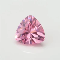 wuzhou 2x212x12mm trillion shape 5a pink color cz stone synthetic gems cubic zirconia