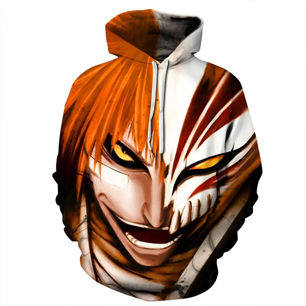 Осень 353 Аниме Наруто Драконий жемчуг Bleach принты Женская куртка с капюшоном Femme Толстовка Повседневная свободная Мужская с карманами толстовки пальто