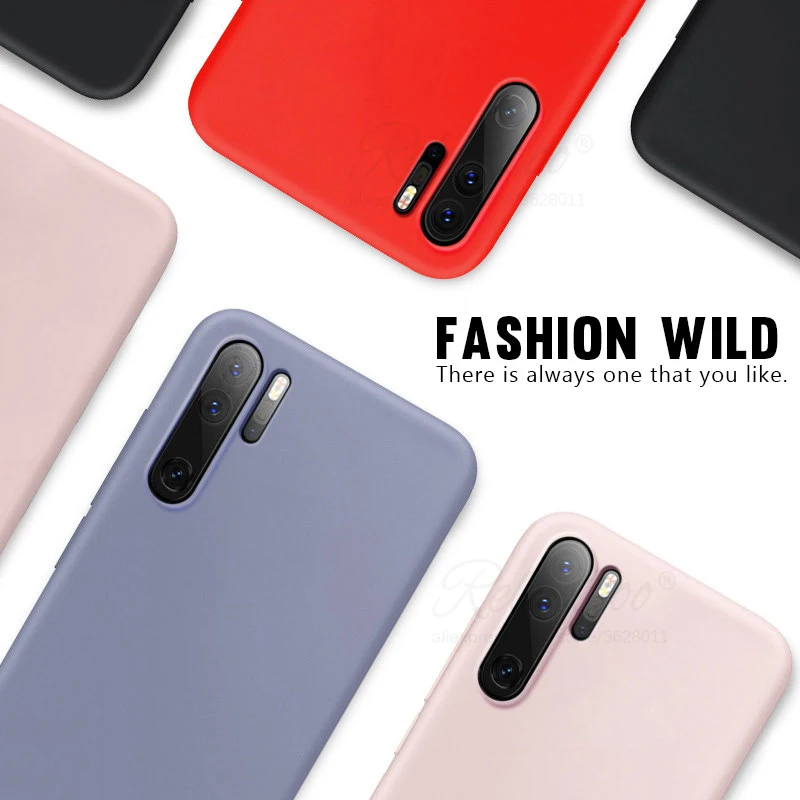 2019 Soft Liquid Silicone Case for Huawei P30 Pro Lite candy color tpu phone Cover shell huawey P 30 pro P30pro | Мобильные телефоны