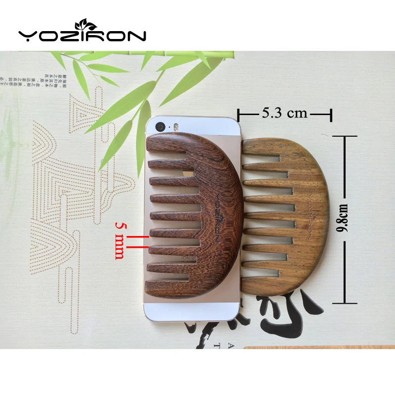YOZIRON 1 шт. ручной работы деревянный сандаловое дерево широкий зуб гребень