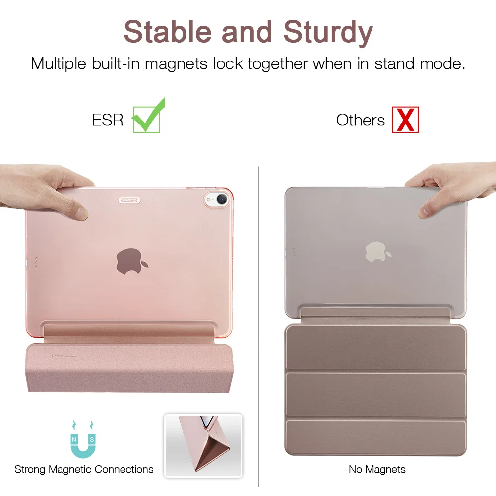 ESR Чехол для iPad Pro 11 чехол из искусственной кожи прозрачный PC задняя ультра тонкий легкий вес Trifold Smart Cover для iPad Pro 11