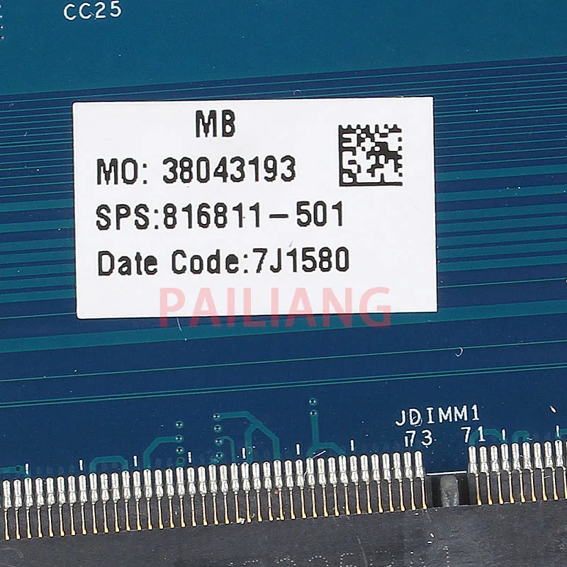 Материнская плата для ноутбука PAILIANG HP 250 G4 15 AC 15T материнская ПК I3 816811 001 501 AHL50/ABL52 LA