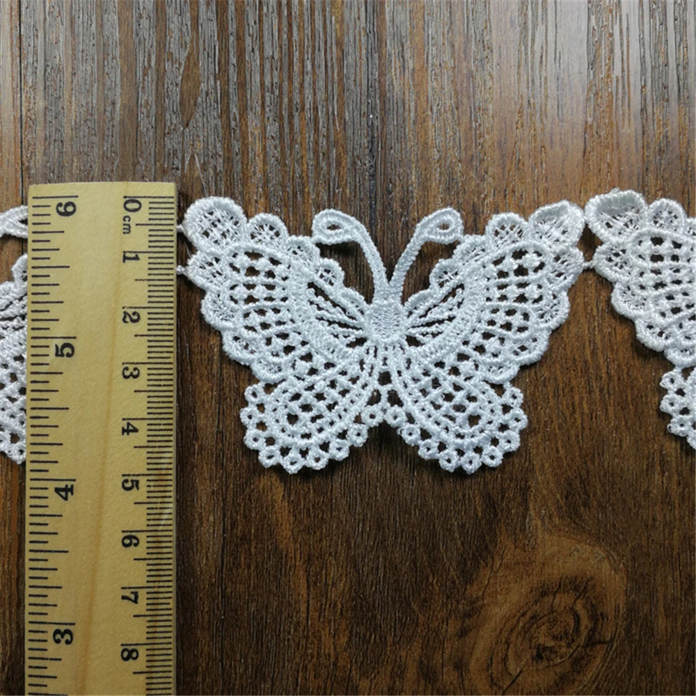 12 шт. кружевные бабочки нашивки для одежды аксессуары экспорта тонкий белый бант
