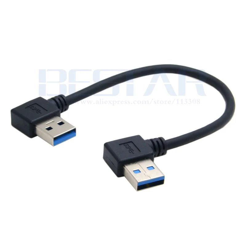 Удлинительный кабель 20 см USB 3 0 тип A папа 90 градусов левый угол для правый 2