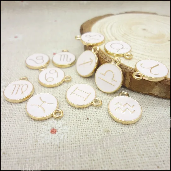 Оптовая продажа 36 шт./лот смешанные подвески зодиака золотого цвета из