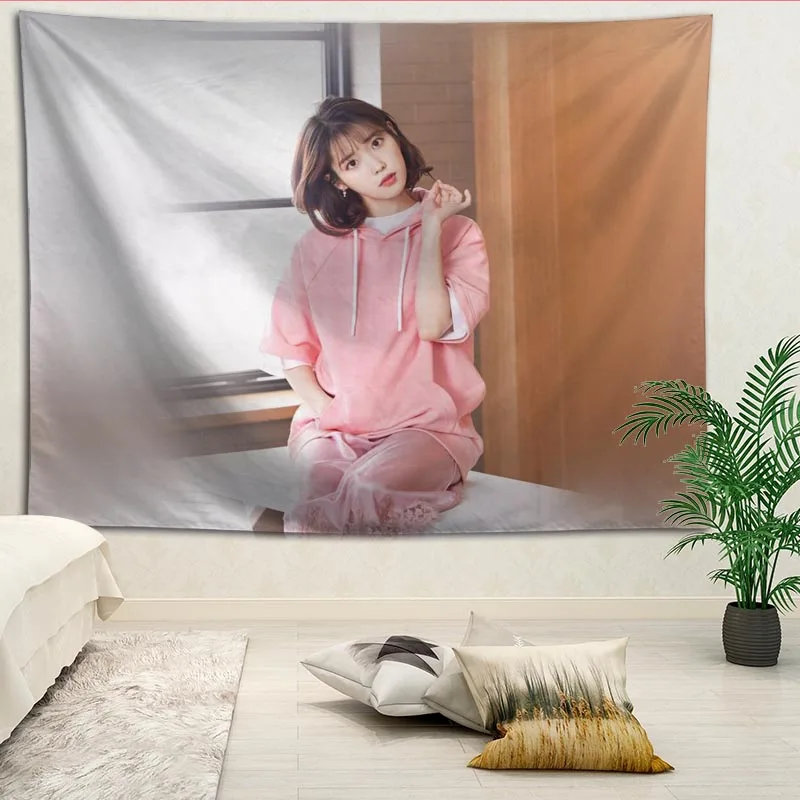 KPOP IU гобелены для гостиной спальни Висячие настенные гобелены домашний декор в стиле ретро Йога пляжный коврик логотип на заказ