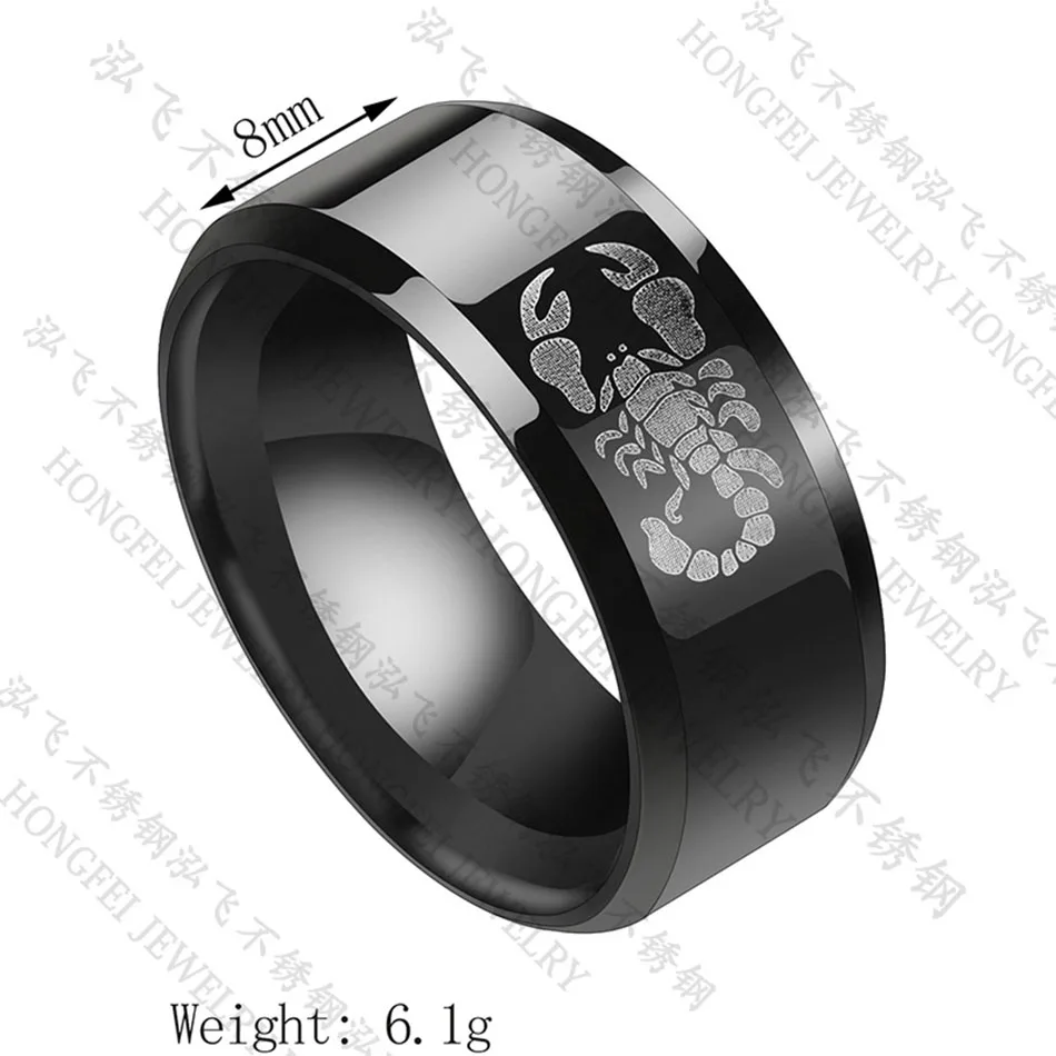 Liumo Trendy Simple Black Punk Style Scorpion Men Stainless Steel Statement Biker Ring Lr709 | Украшения и аксессуары