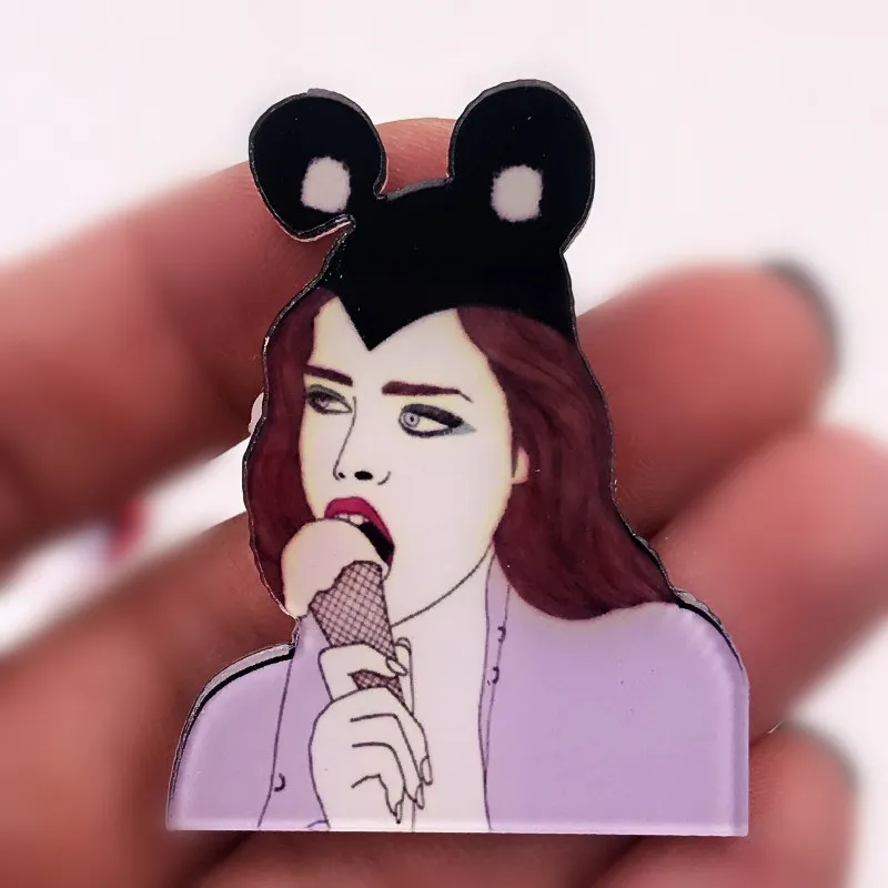1 шт. акриловая привлекательная леди с значок мороженого хорошее качество брошь