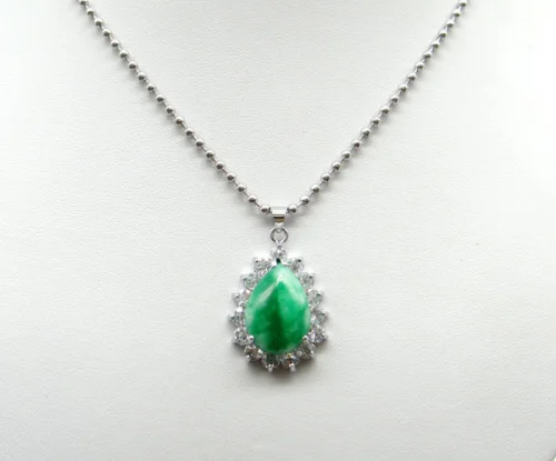 Оптовая продажа подвеска из натурального камня с зелеными каплевидными