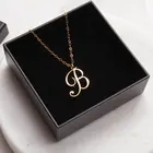 Небольшой ярлык с буквами простой первоначальный логотип алфавит B ожерелье символ на английском языке с инициалами насквозь буквы имя цепочка с подвеской ювелирные изделия