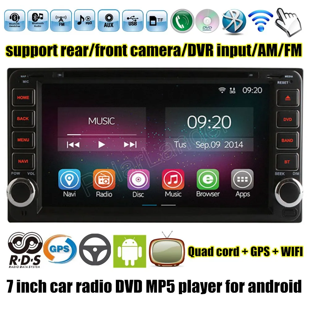 Четырехъядерный процессор 2 Din для Android 4 автомобильный DVD-проигрыватель Toyota Hilux Vios