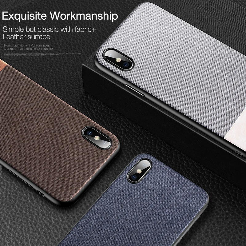 CAFELE ткань текстура мягкий чехол с краями из ТПУ для iPhone X XR XS Max плюшевая холщовый 10