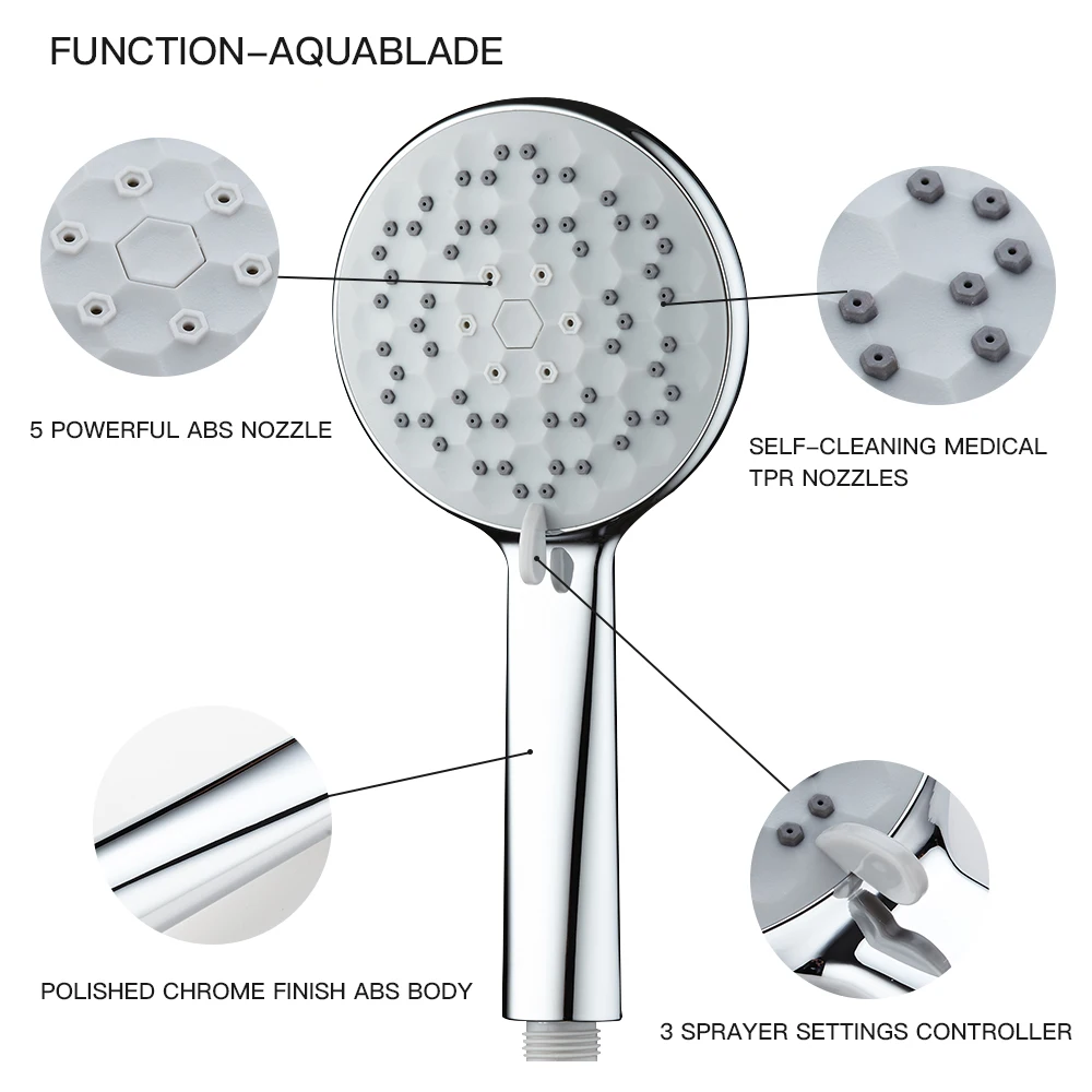4 режима ABS Пластик хром экономии воды под давлением Насадки для душа Ванна Душ