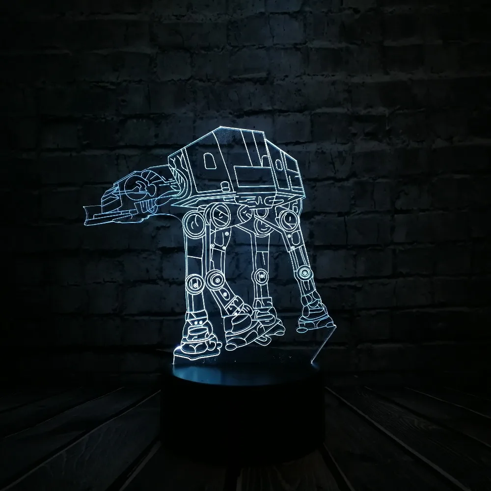 С принтами на тему Звездных войн Walker микрофайтер 3D USB СВЕТОДИОДНЫЙ светильник