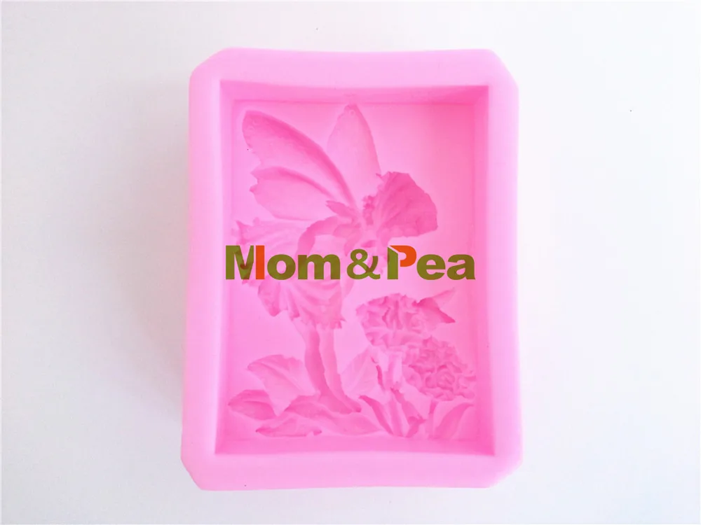 Mom & Pea 0394 Бесплатная доставка Цветочная фея силиконовая форма для мыла украшение