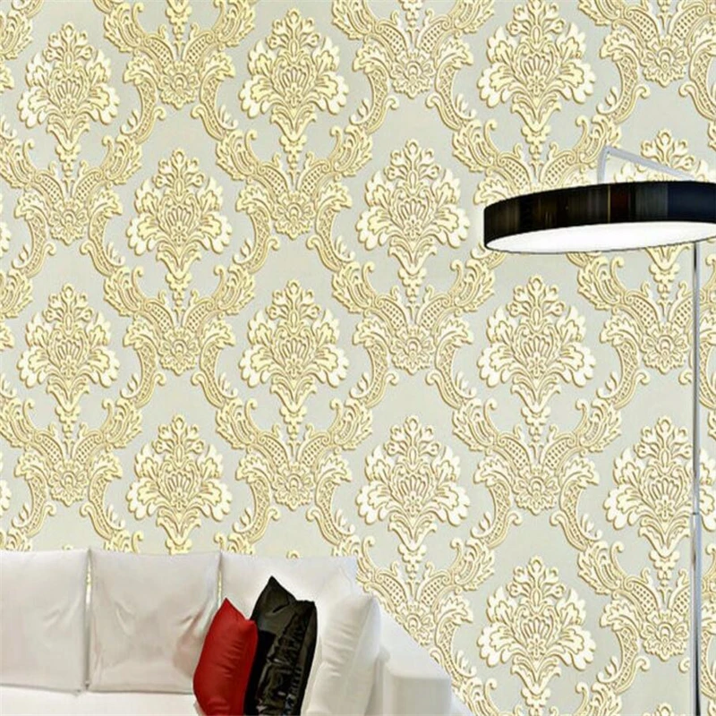 

Beibehang Modern European 3D Wallpaper Damascus Relief Wallpaper Modern Living Room TV Bedroom Background Wall murals Wallpaper