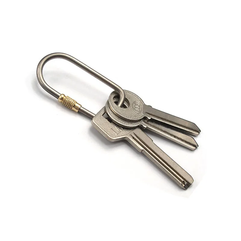 1PC Titanium Alloy Keychain With Lock Key Storage Buckle Backpack Hanging Quick Hook Accessories Outdoor Equipment Tool | Спорт и