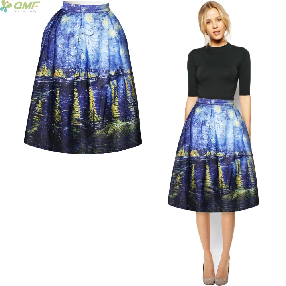 Звездная ночь интерактивный анимационный принт женские длинные юбки новинка