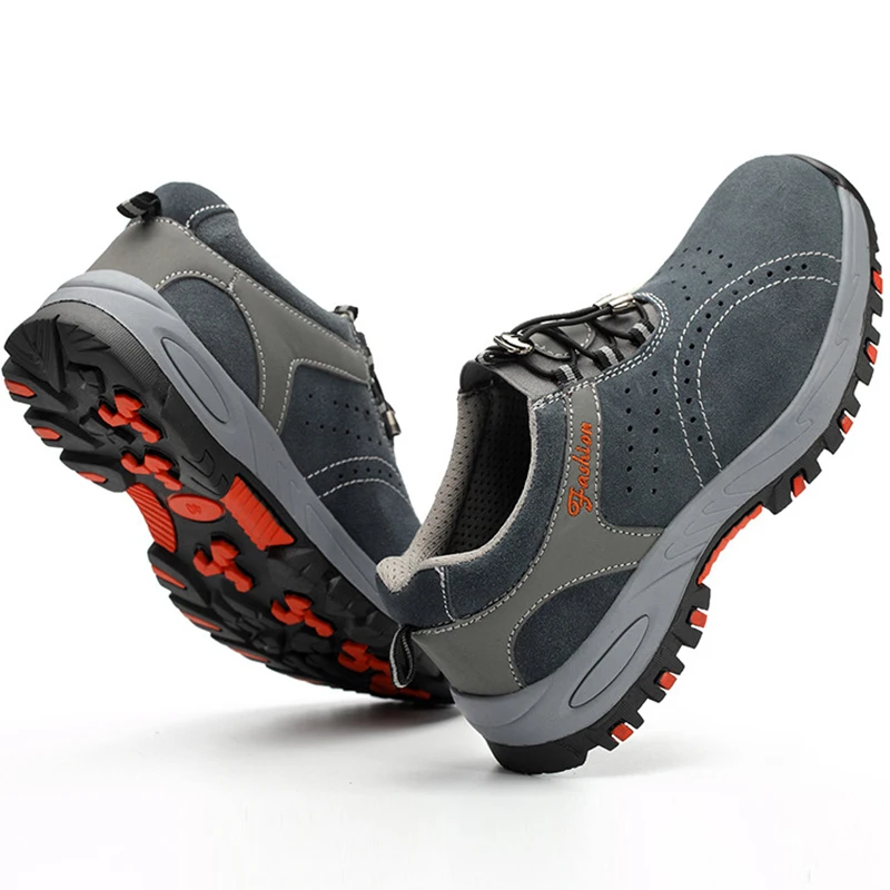 Мужская Рабочая обувь со стальным носком модные кроссовки анти-разбивающие не