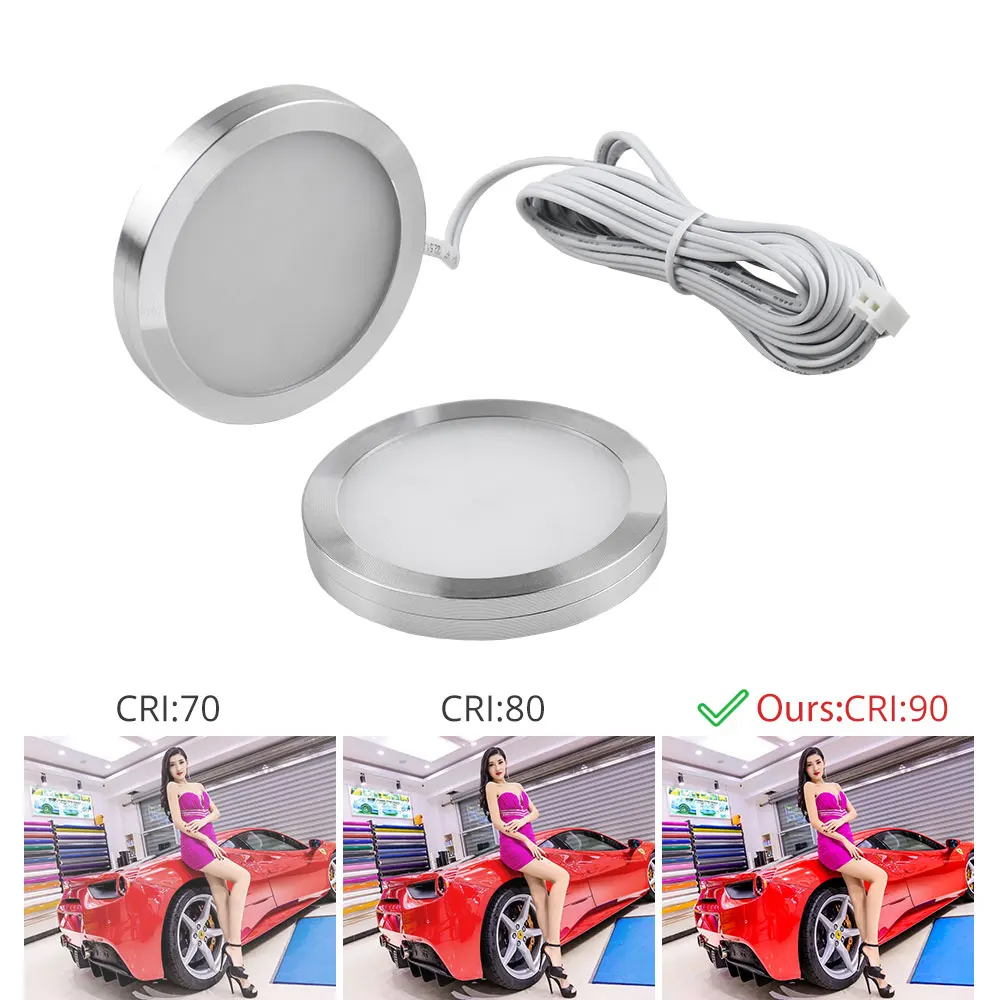 led cabinet light shelf showcase cupboard 12v closet lamp kitchen showcase puck downlight wardrobe night counter lighting lamps free global shipping