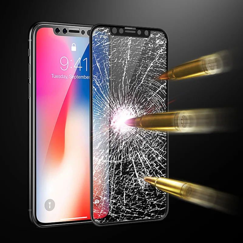 For iphone X 3D Curved Edge Full Cover iPhone 8 7 Plus 6 6s Tempered Glass Front Screen Protector Protective Film | Мобильные