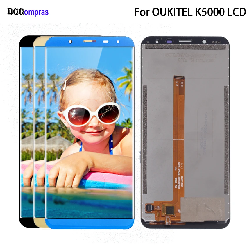 

Оригинальный ЖК-дисплей для Oukitel K5000, кодирующий преобразователь сенсорного экрана в сборе, детали для телефона Oukitel K5000, инструменты для дис...