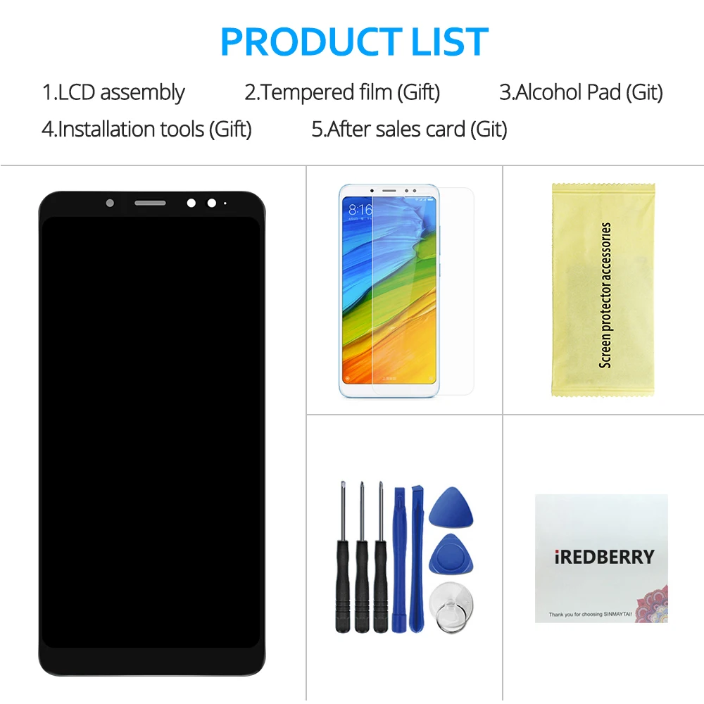 5,99 ''для Xiaomi Redmi Note 5 ЖК-дисплей кодирующий преобразователь сенсорного экрана в сборе для Redmi Note 5 Pro ЖК-замена