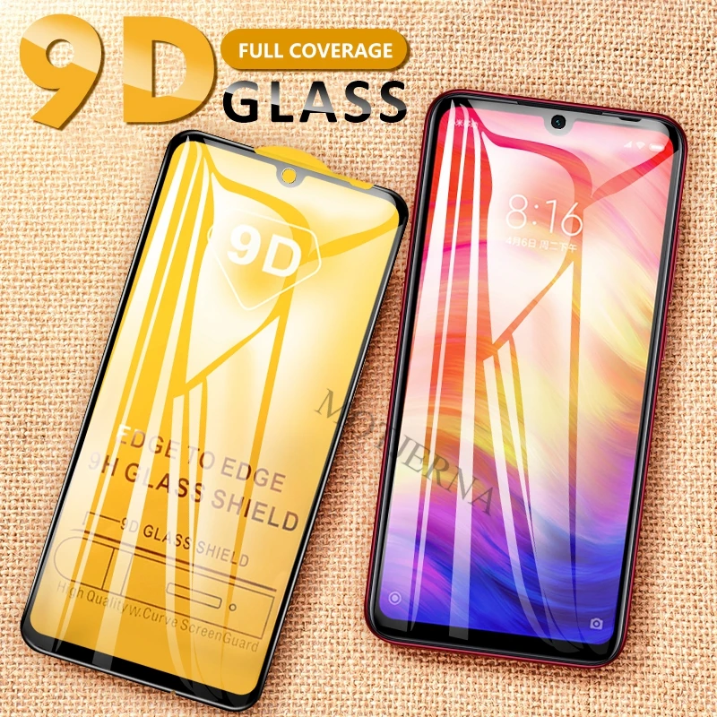 Закаленное стекло 9D с полным клеем и защитой от царапин для Xiaomi Redmi Note 6 7 Pro 5 Plus 6A HD