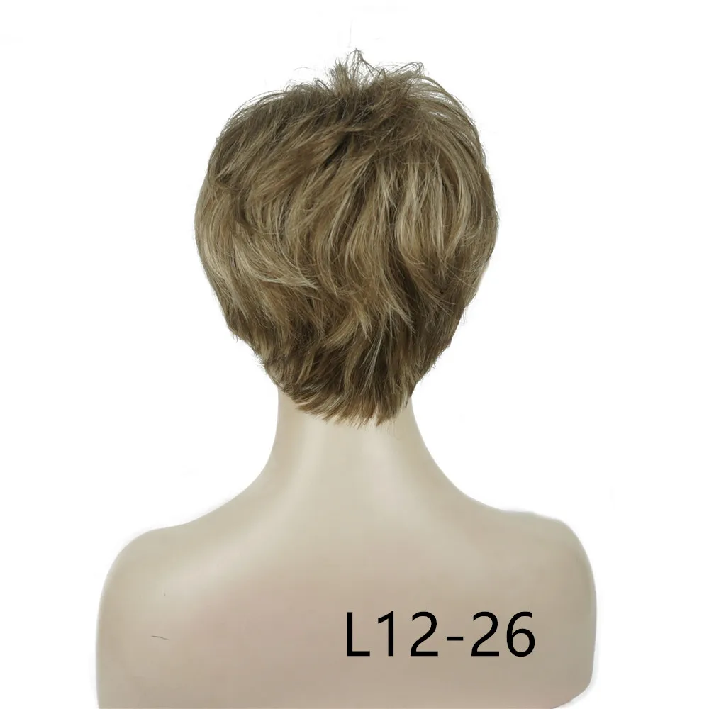 L12-26 StrongBeauty женский парик короткий прямой натуральный Хай синтетический монолитный парик блонд/черный 11 видов цветов - Цвет: L12-26