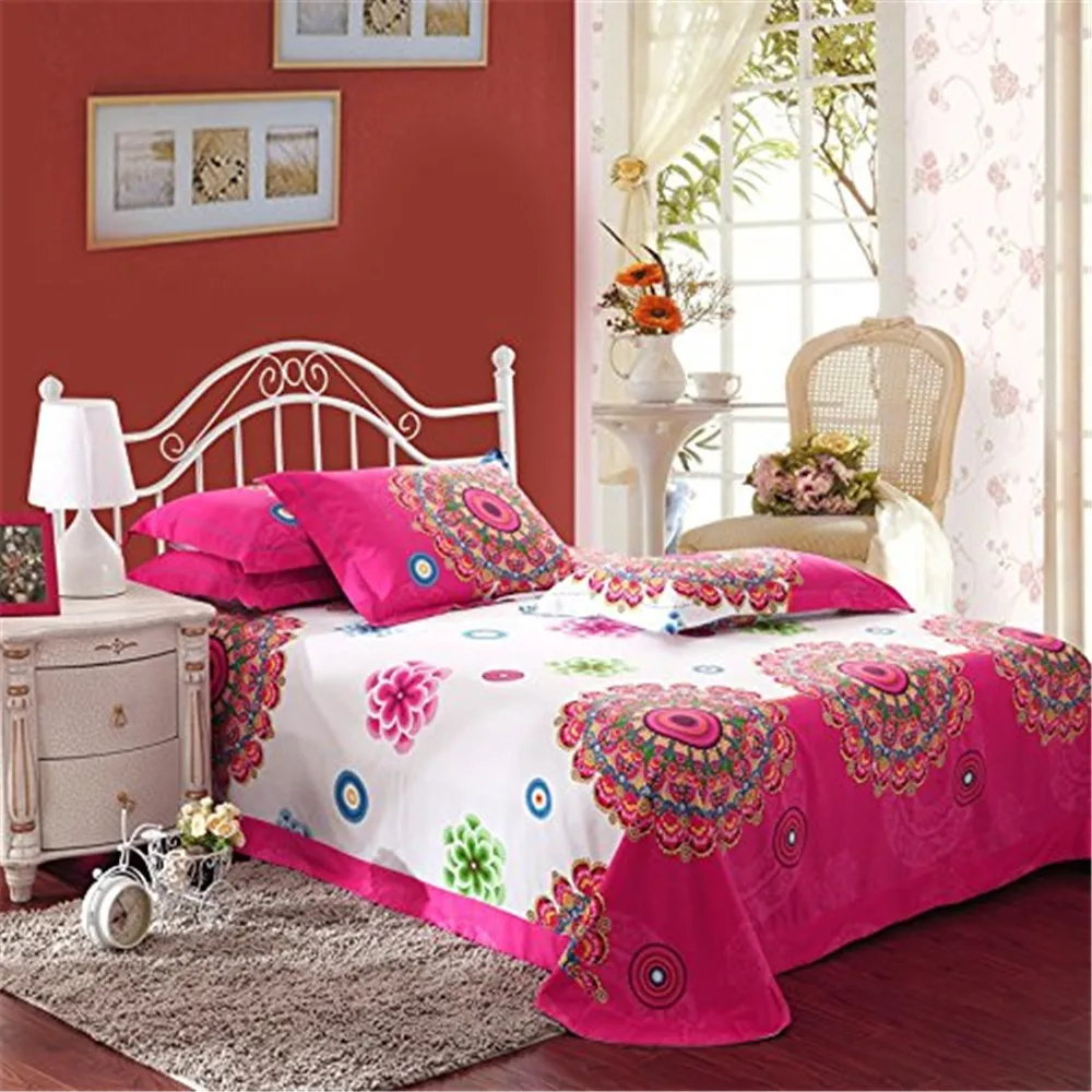 Fadfay Bohemian Bedding Sets National Style Bedclothes 4Pcs Bed Flat Linen/Sheet Bohe Duvet Cover Set Print Pillowcase For Home | Дом и сад