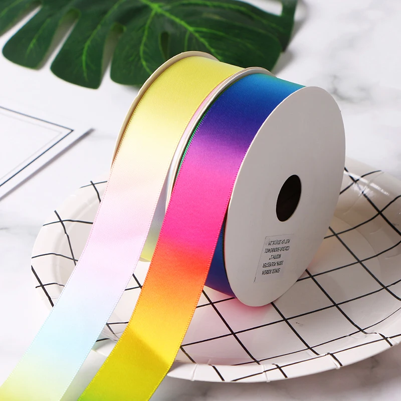

1M Lace Ribbon Bow Easter Webbing Fabric Wide 1.9cm Lace DIY Rainbow Ribbons For Crafts Dumbo Party satin wstazka LU17
