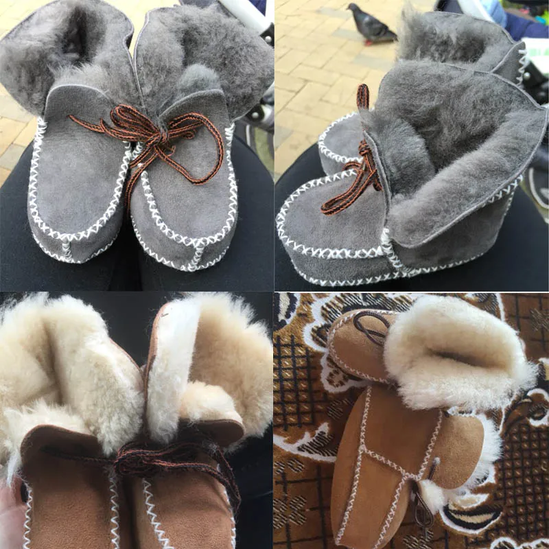 Зимние детские сапоги из натуральной кожи для девочек теплые новорожденных