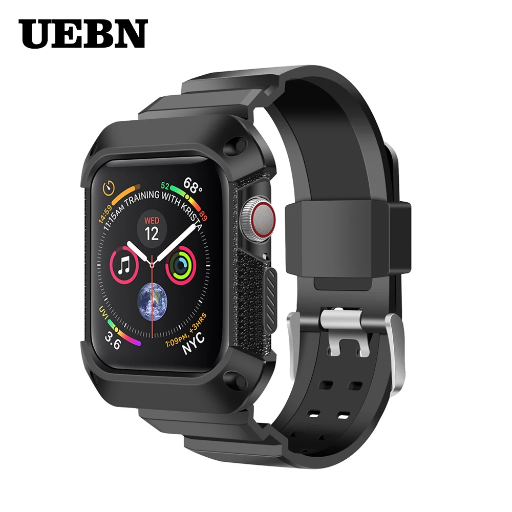 UEBN спортивный ремешок для часов apple watch 4 Чехол наручных iwatch 44 мм 40 correa в едином