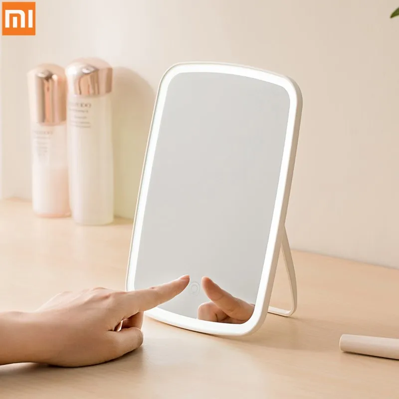 

Оригинальное зеркало для макияжа xiaomi Mijia, умное портативное настольное зеркало со светодиодной подсветкой, складное зеркало для спальни
