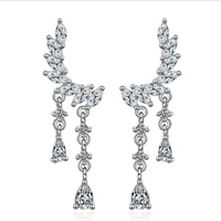 kofsac classic design luxury crystal cz flower earrings for women 925 sterling silver stud earring elegant engagement jewelry