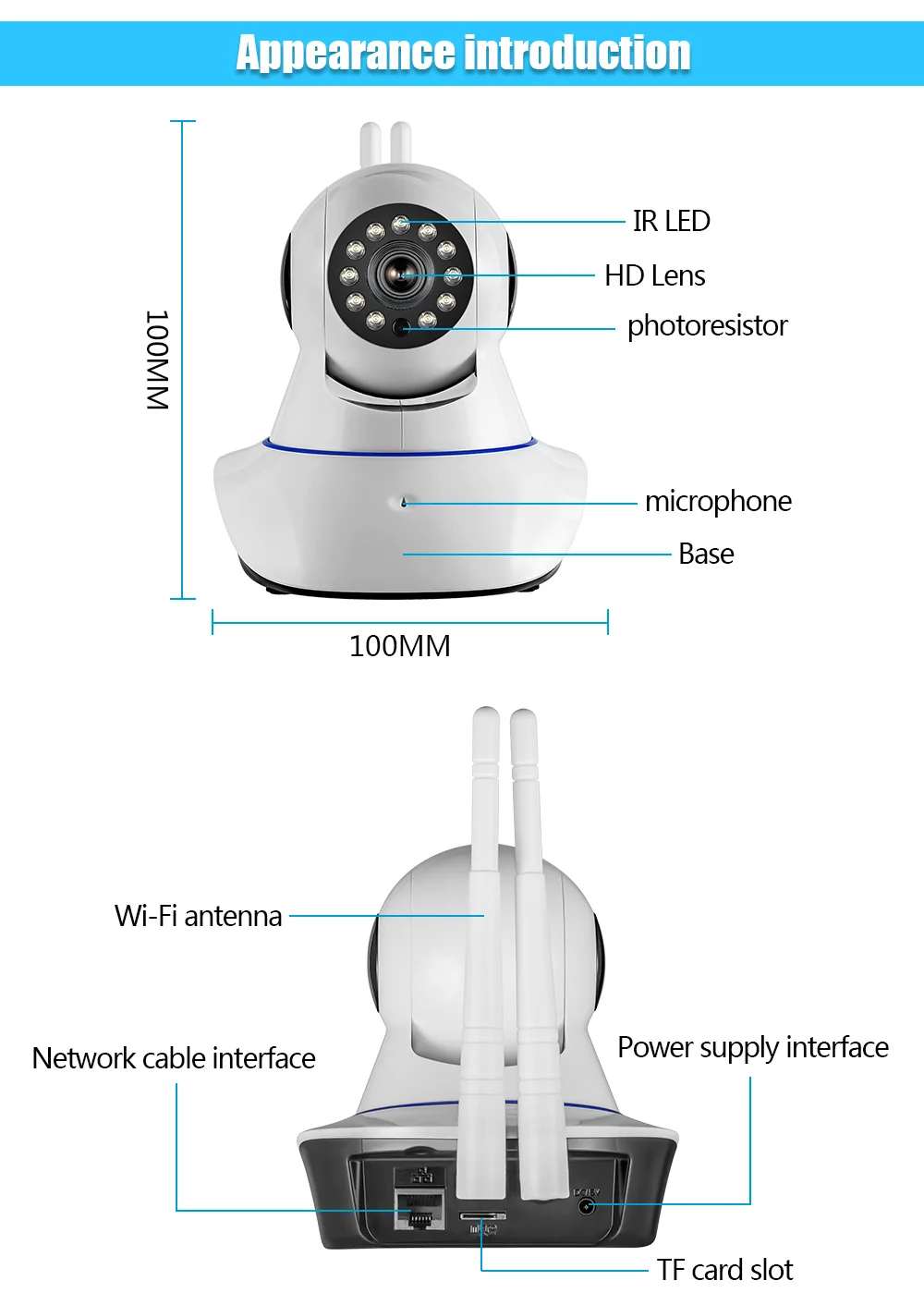 Fuers 720 P IP камера беспроводная wifi камера Домашняя безопасность аудио запись детский монитор ночного видения камеры видеонаблюдения